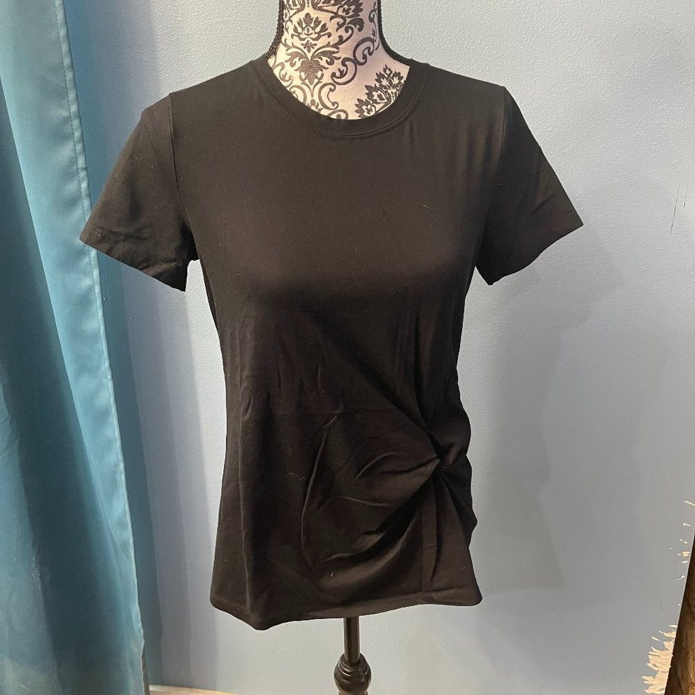 Banana Republic Black top with side knot size small